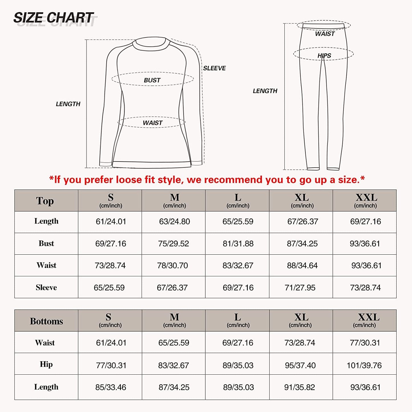 Thermal Underwear for Women, Winter Warm Long Johns Thermal Sets Cold Weather Gear Base Layer for Skiing Running