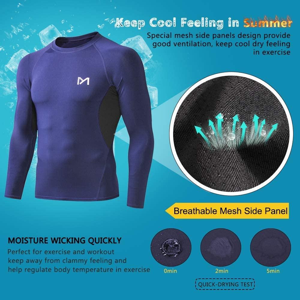 MEETWEE Men's Compression Long Sleeve Athletic Workout Shirt
