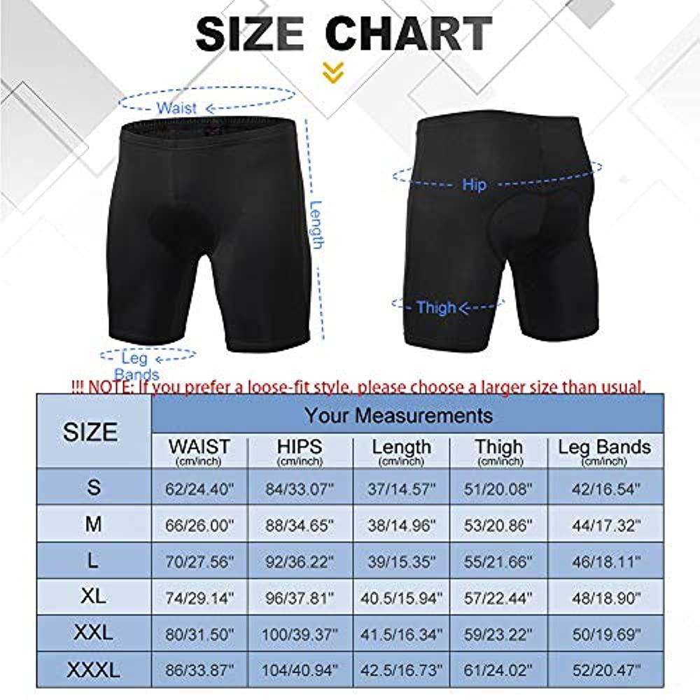 Men's Cycling Underwear, 3D Padded Bike Shorts, Quick Dry Breathable Mountain Bicycle Tights Leggings