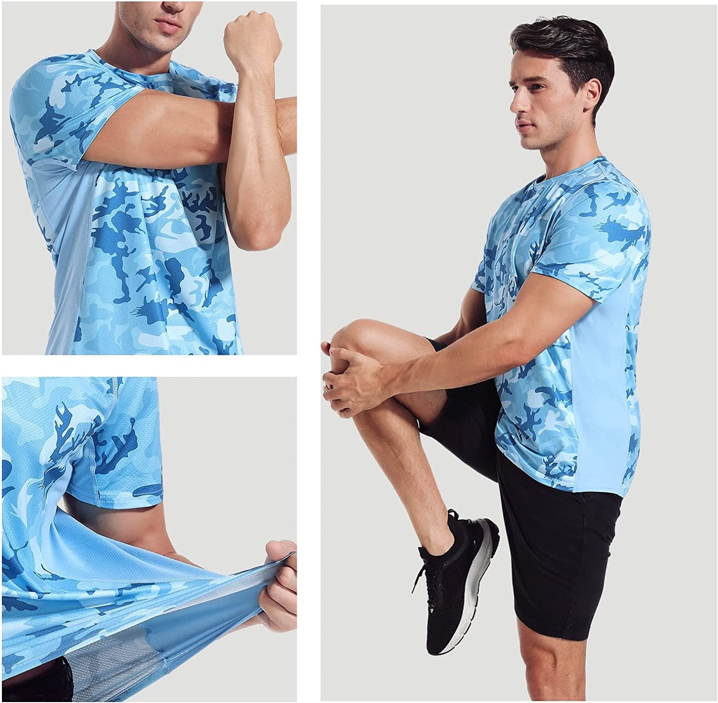 Men’s Rash Guard, Rash Vest UPF 50+ Short Sleeve T Shirt UV Sun Protection Top for Running Surfing Sports