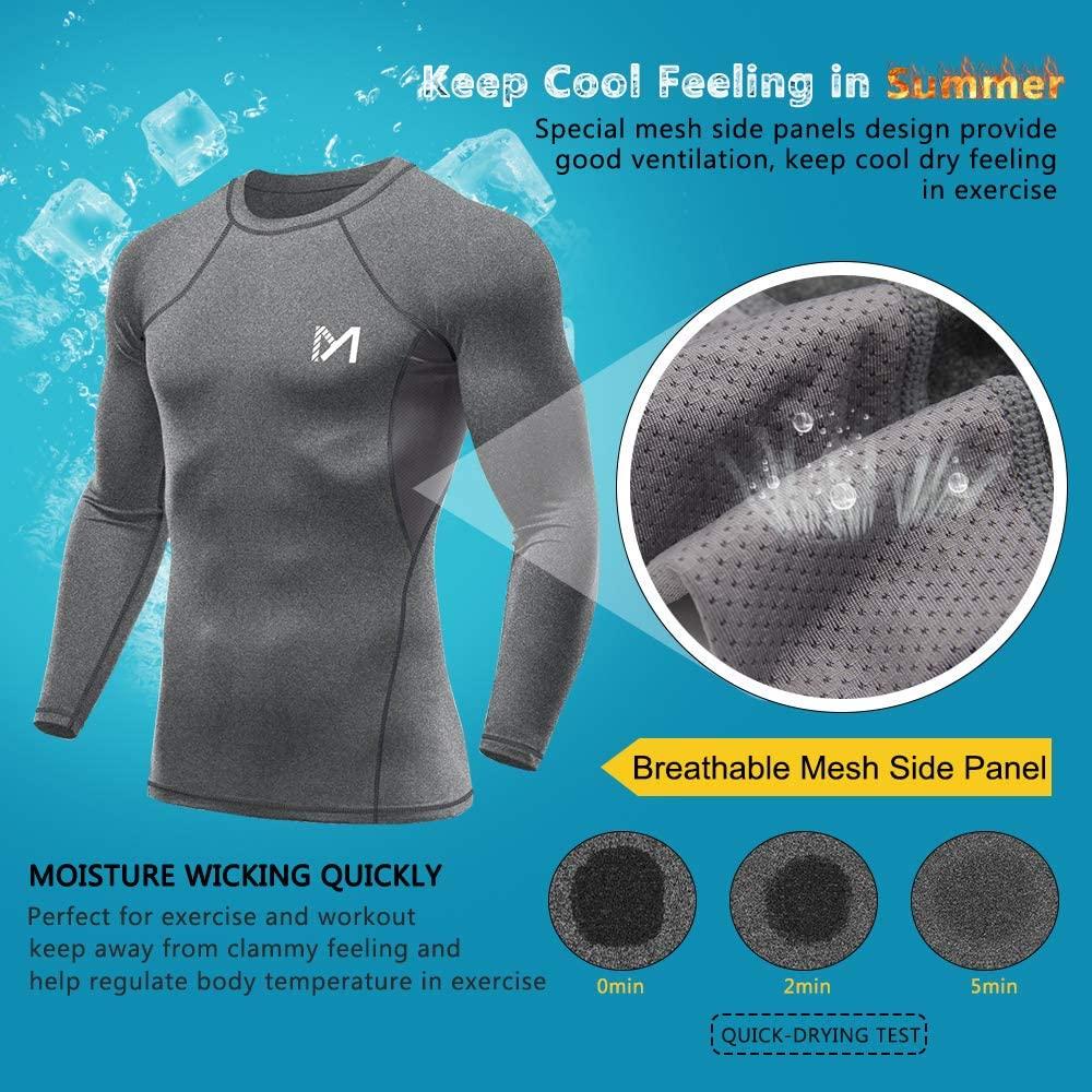 MEETWEE Men's Compression Long Sleeve Athletic Workout Shirt