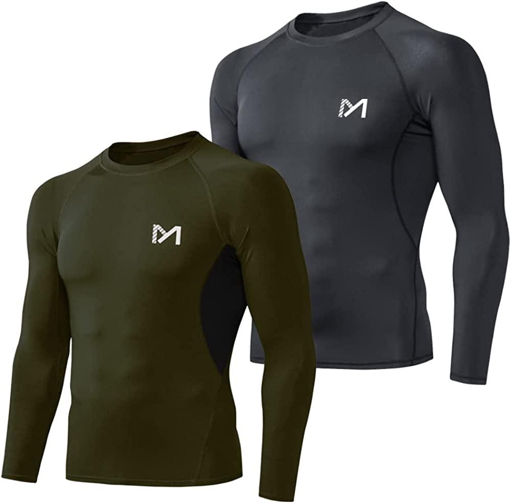 MEETWEE Men's Compression Long Sleeve Athletic Workout Shirt