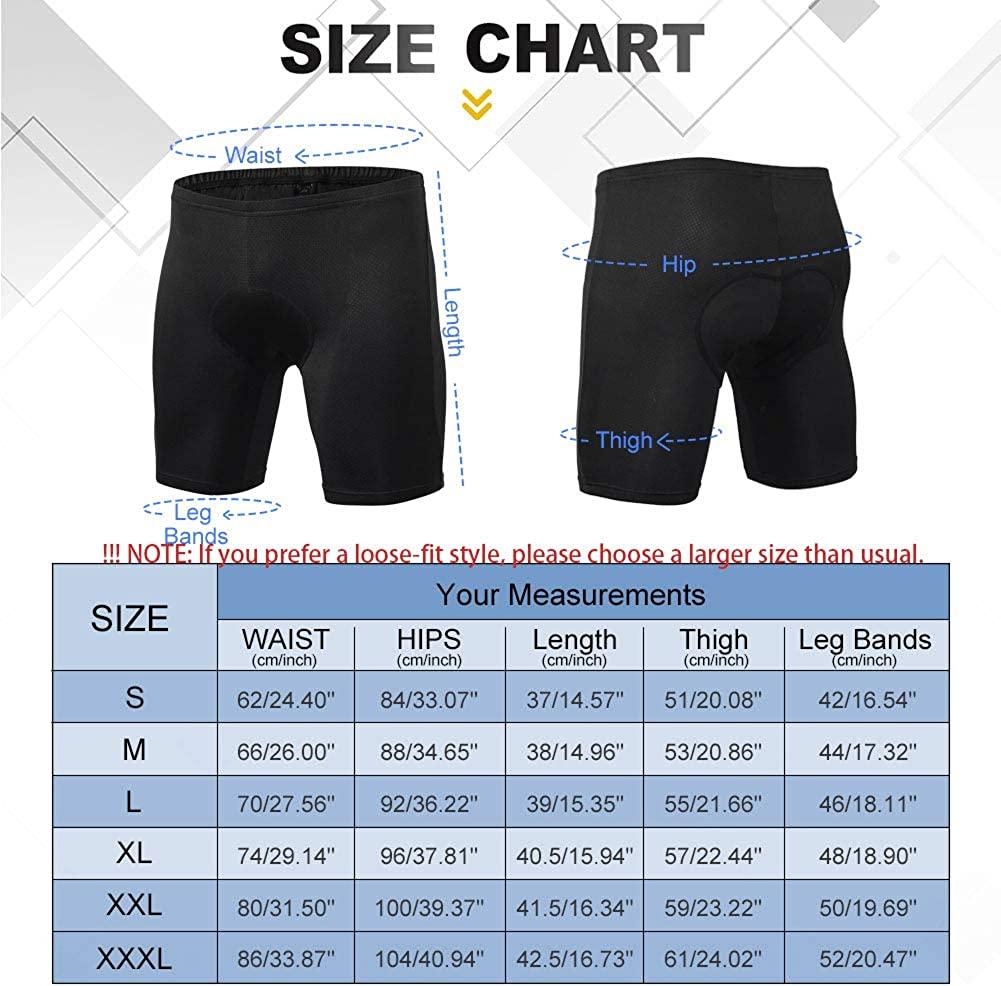 Men's Cycling Underwear, 3D Padded Bike Shorts, Quick Dry Breathable Mountain Bicycle Tights Leggings
