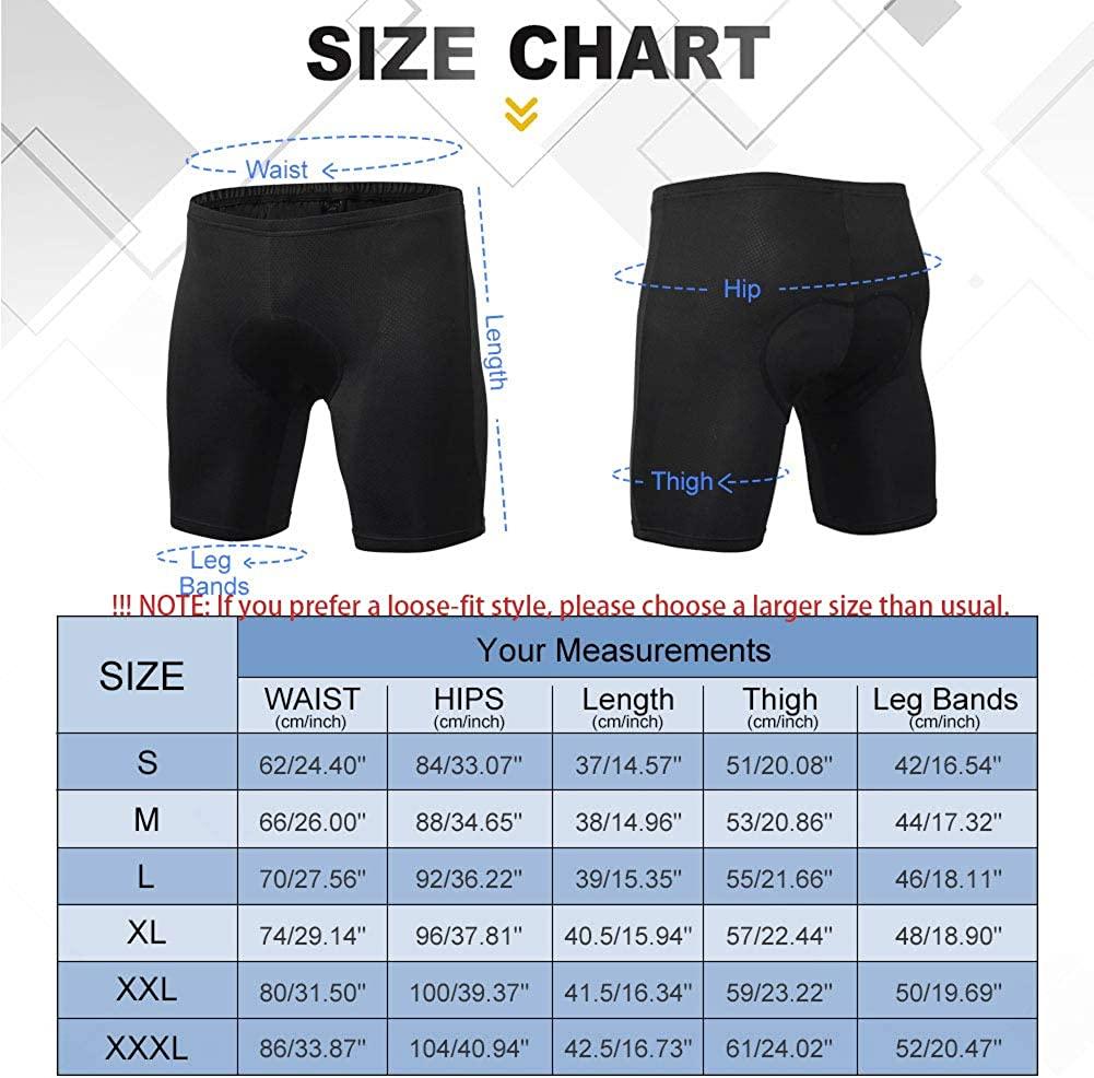 Men's Cycling Underwear, 3D Padded Bike Shorts, Quick Dry Breathable M –  MEETWEE