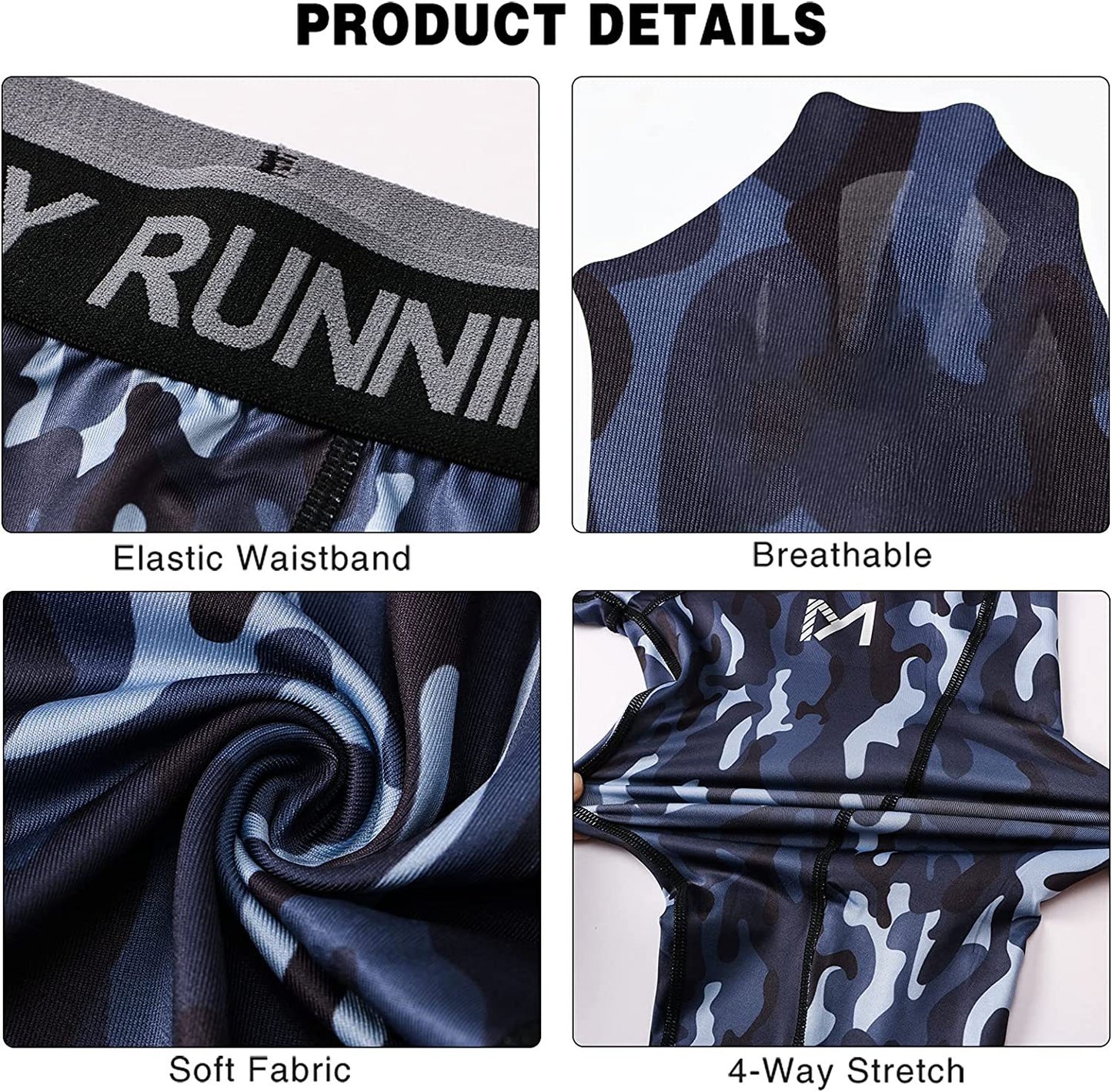 Men's 3/4 Compression Pants Sports Workout Running Tights Leggings