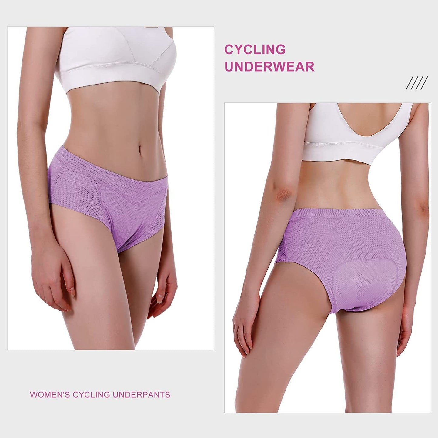 Women's Cycling Underwear, 4D Padded Gel Bike Shorts Lightweight Quick Dry Cycling Knickers
