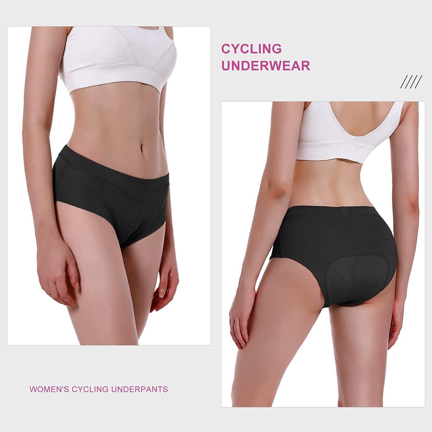 Women's Cycling Underwear, 4D Padded Gel Bike Shorts Lightweight Quick Dry Cycling Knickers
