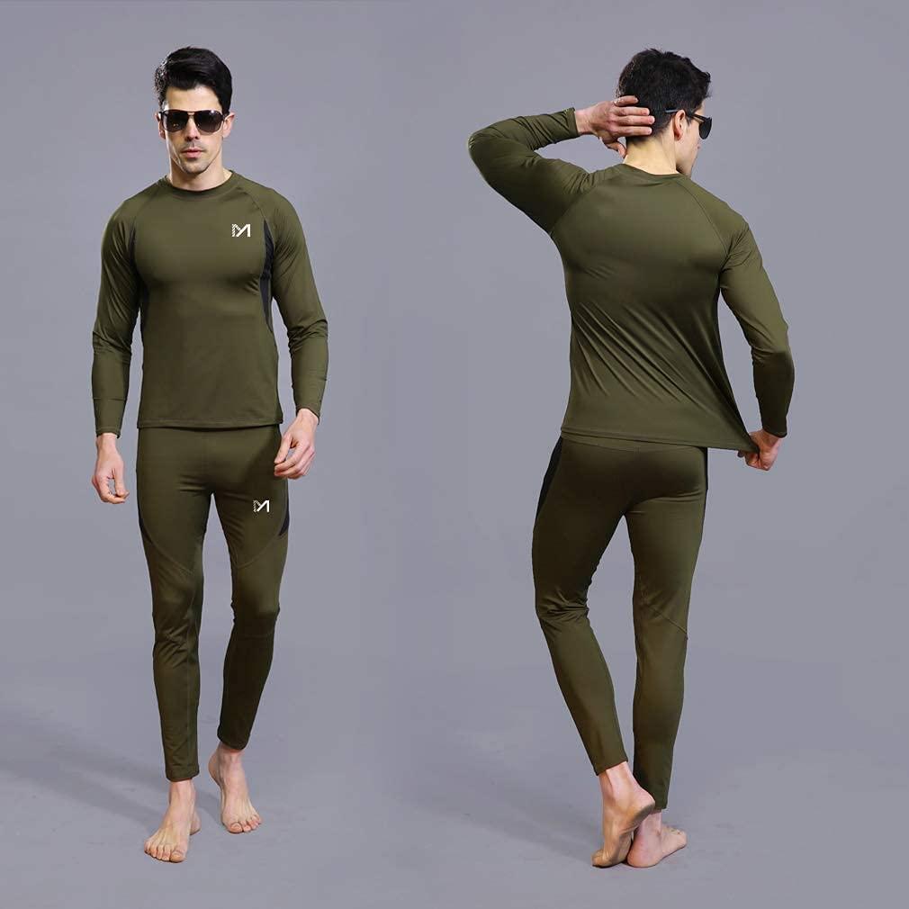 Thermal Underwear for Men, Winter Gear Long Johns Base Layer Top and Bottom Set for Skiing Running