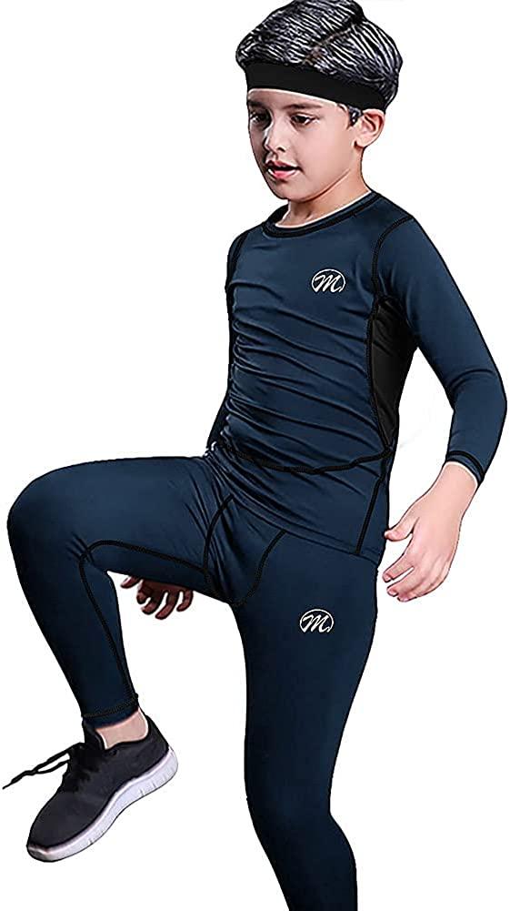 Thermal Underwear Set for Kids Fleece Lined Long Johns Base Layer