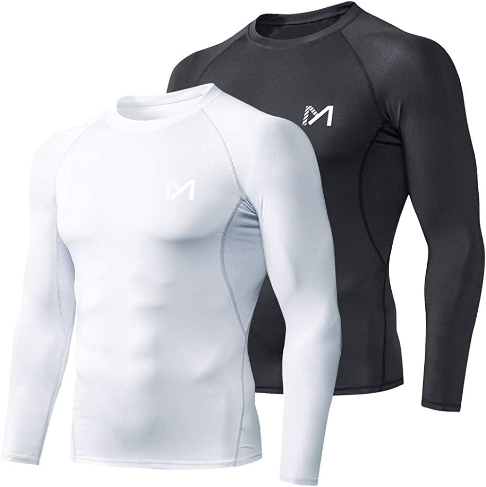 MEETWEE Men's Compression Long Sleeve Athletic Workout Shirt