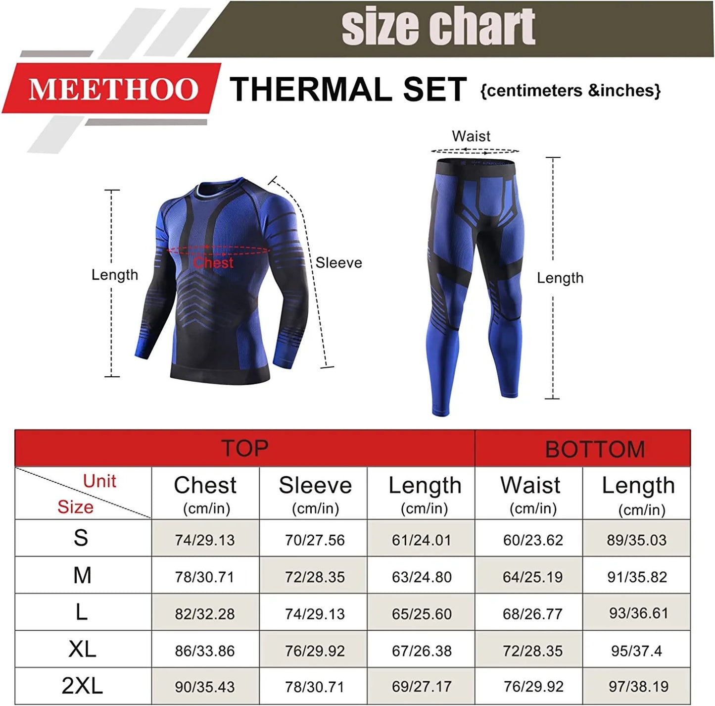 Men's Thermal Underwear Set Winter Gear Men Base Layer Long Johns Bottom