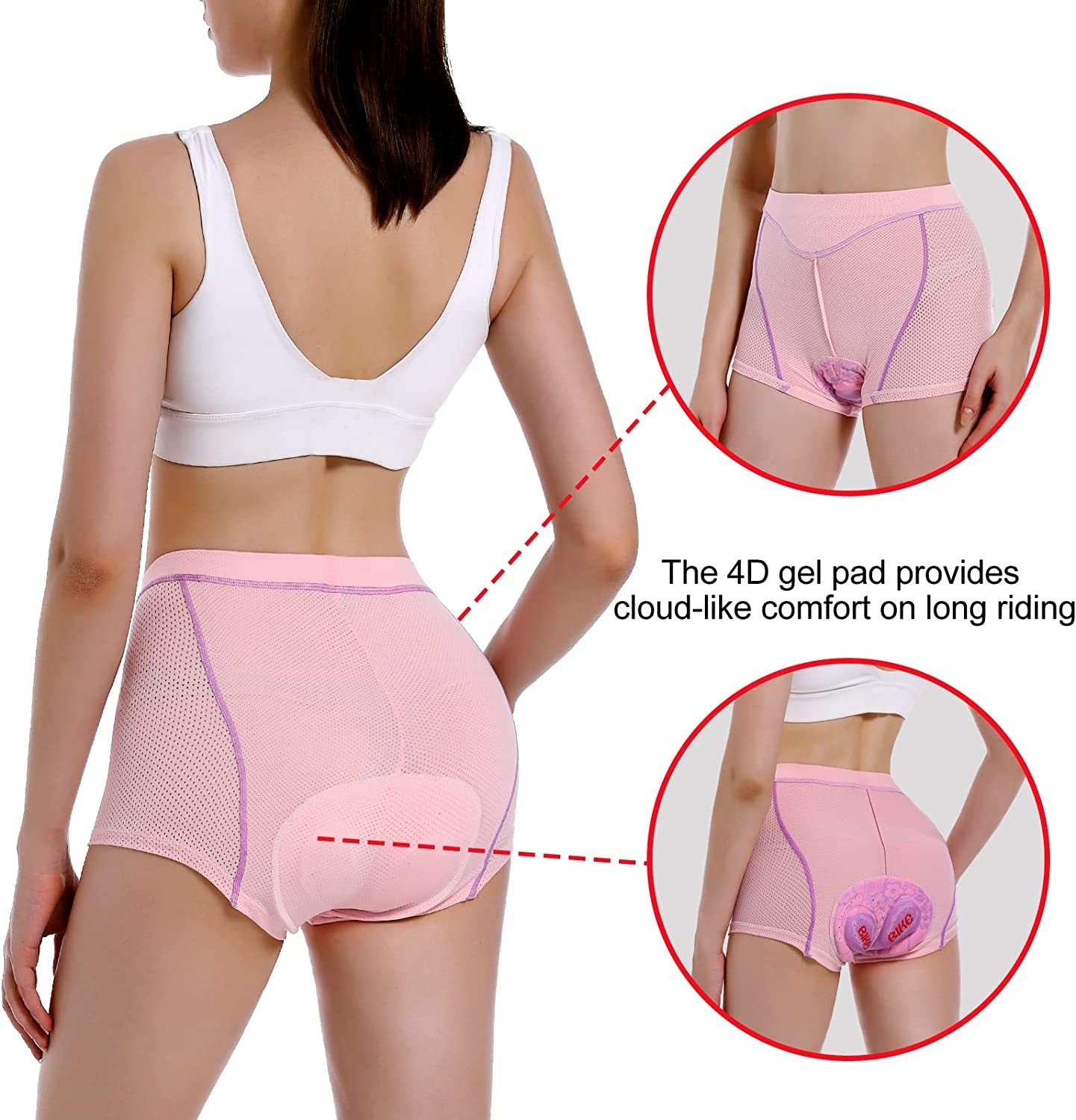 Women's Cycling Underwear, 4D Padded Gel Bike Shorts Lightweight Quick Dry Cycling Knickers