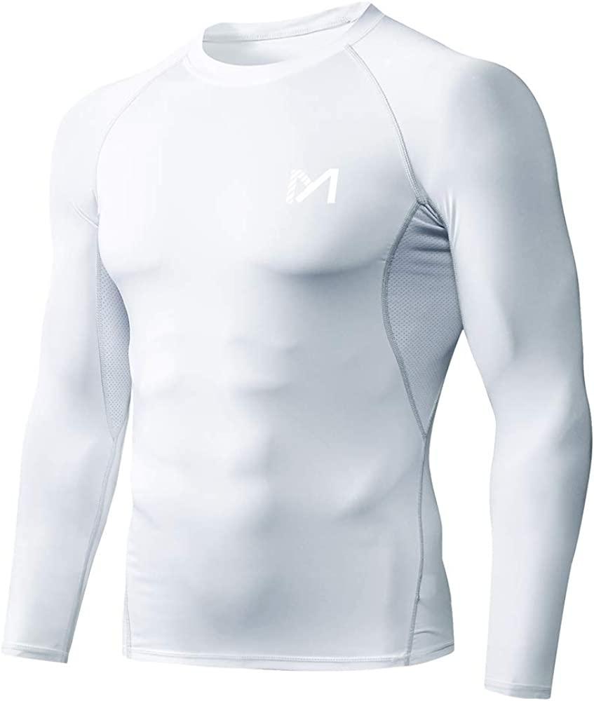 MEETWEE Men's Compression Long Sleeve Athletic Workout Shirt