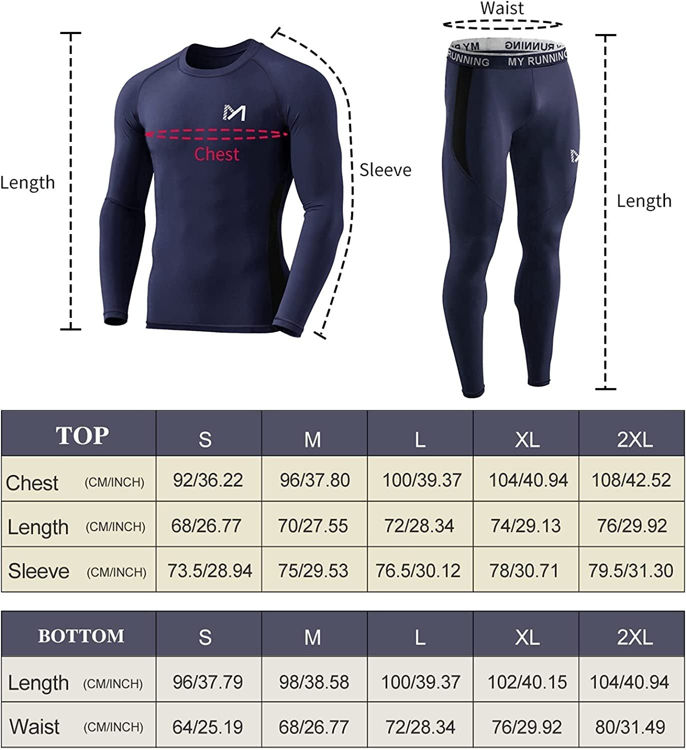 Men's Thermal Underwear Set Sport Long Johns Base Layer