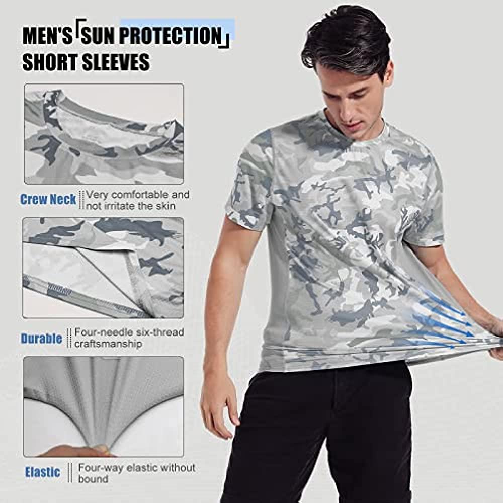 Men’s Rash Guard, Rash Vest UPF 50+ Short Sleeve T Shirt UV Sun Protection Top for Running Surfing Sports