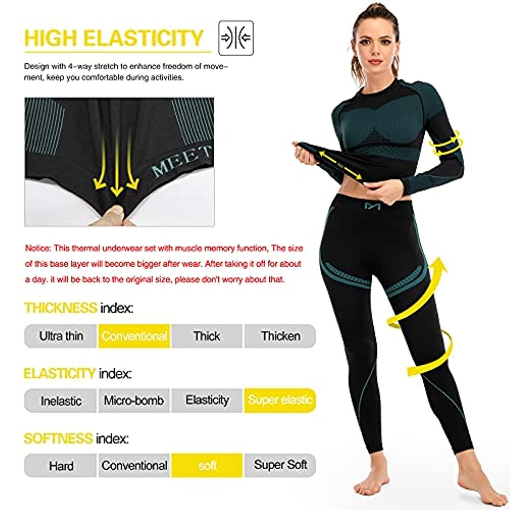 MANCYFIT Thermal Underwear for Women Cold Weather Gear Long Johns Winter  Base Layer for Skiing Running