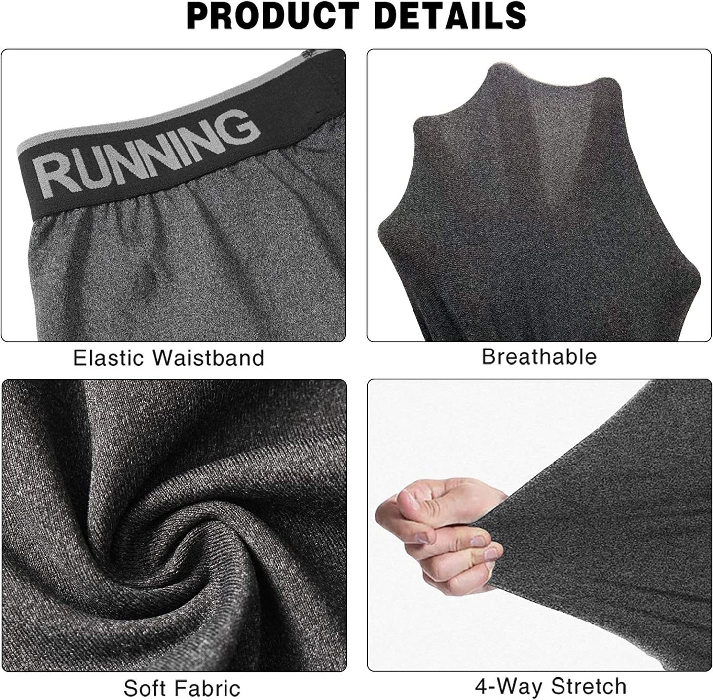 Men's 3/4 Compression Pants Sports Workout Running Tights Leggings
