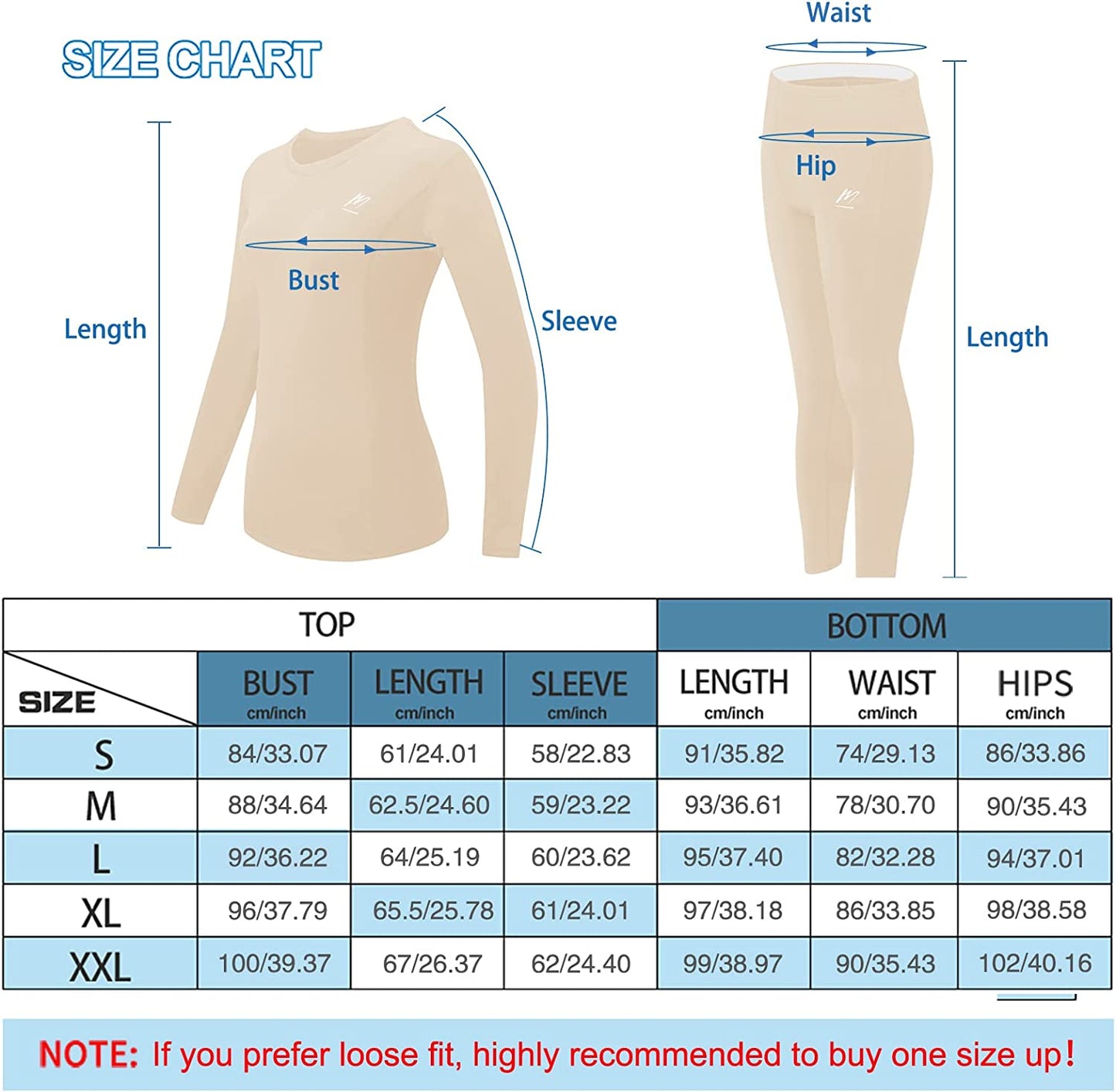 Womens Thermal Underwear for Women, Winter Warm Base Layer Compression Set Fleece Lined Long Johns