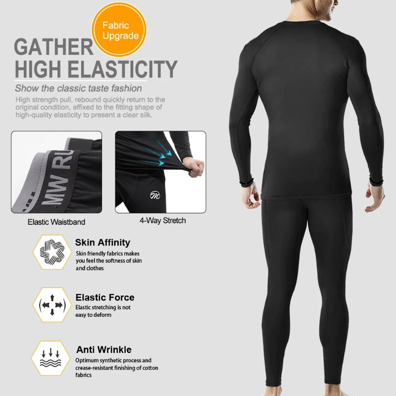Men’s Thermal Underwear Suit , Wicking Long Johns Quick Dry  Sport  Set Meetyoo - Meetyooshop-DealsGloble